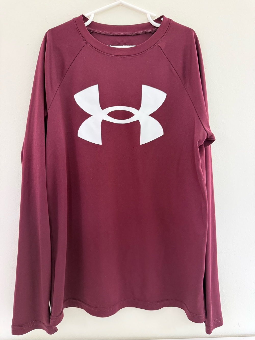 Under Armour Women's Maroon Long Sleeve Logo Tee